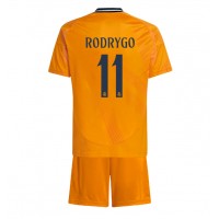 Fotbalové Dres Real Madrid Rodrygo Goes #11 Dětské Venkovní 2024-25 Krátký Rukáv (+ trenýrky)